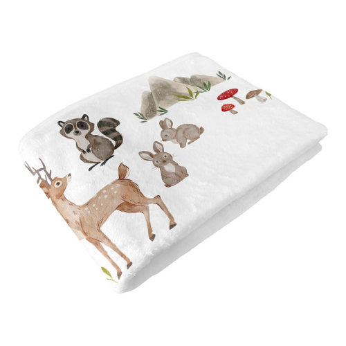 Sweet Jojo Designs Watercolor Woodland Forest Animals Milestone Baby Blanket by Sweet Jojo Designs | Wayfair