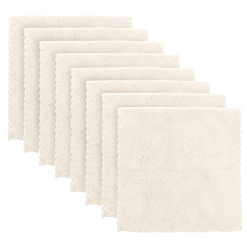 BAMBOO QUEEN Super Soft Burp Cloths 8 Pack - Thick - Extra Absorbent - Perfect Size Large 20" by 10" - Light and Easy to Carry - Milk Spit Up Rags - Burpy Cloths for Unisex, Boy, Girl - Cream - 20x10 Inch (Pack of 8)