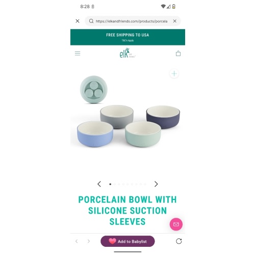 Porcelain Bowl with Silicone Suction Sleeves
