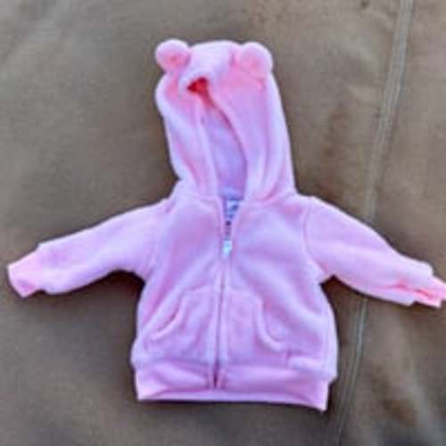Newborn baby girl plush jacket with hood