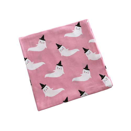 Stretch Swaddle Blanket, Pink Ghost