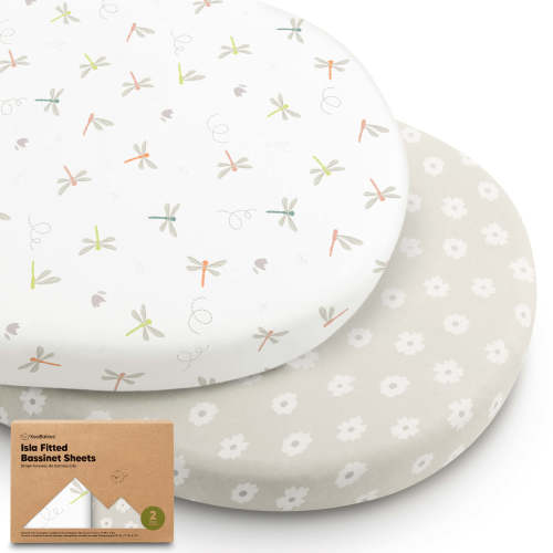 2-Pack Isla Fitted Bassinet Sheets - Meadow / 33 x 17
