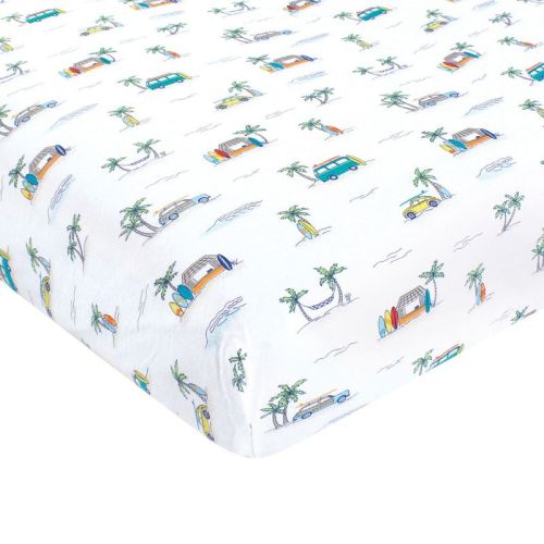 Hudson Baby Cotton Fitted Crib Sheet, Surfer Dude, One Size