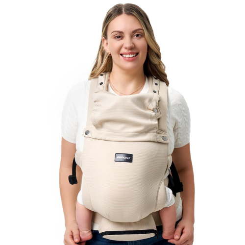 Momcozy Infant Baby Carrier, Ergonomic 7-24lbs Body Carrier, Breathable Mesh, Khaki