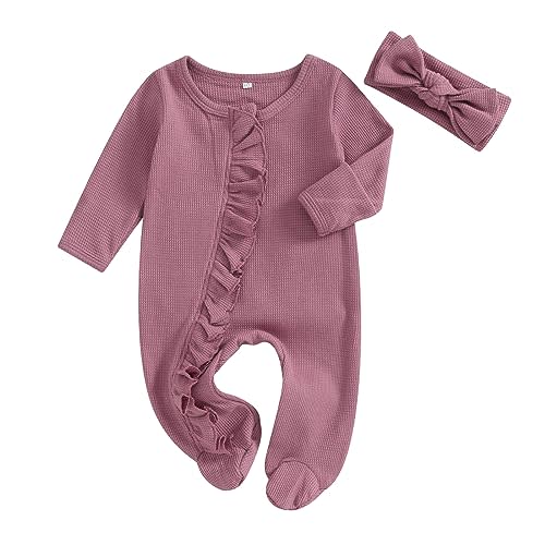 CIYCUIT Baby Girls Cactus Footies Newborn Zip Up Onesie Romper