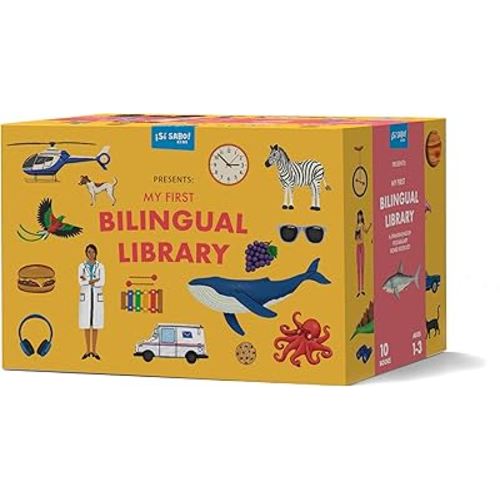 My First Bilingual Library: A Spanish-English Vocabulary Board Book Set of Colors, Numbers, Animals, ABCs, and More (Sí Sabo Kids)