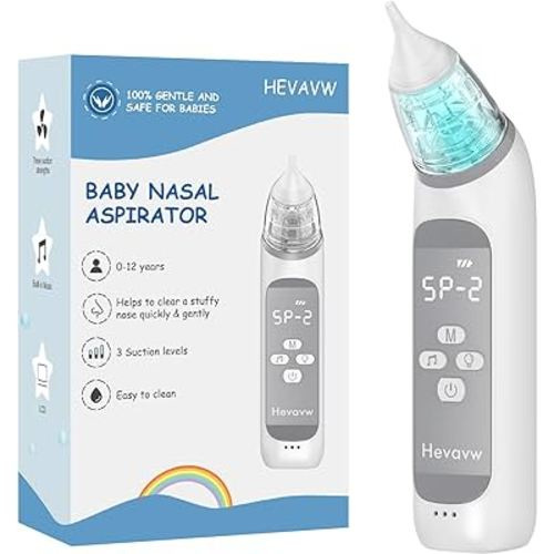 Electric Nasal Aspirator for Baby - Baby Nose Sucker, Snot Booger Mucus Remover for Baby Toddler Infant Newborn Kid - Nose Cleaner Machine with 3 Suction Levels, Music & Light