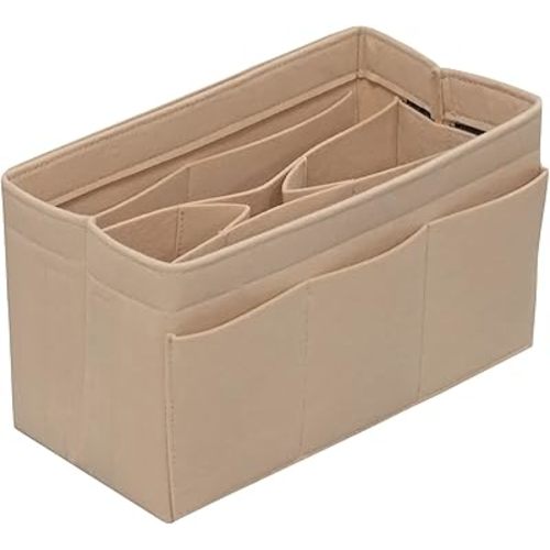 Purse Organizer Insert Felt Bag Organizer Handbag Organizer Insert Bag In Bag Organizer for Tote Purse Bag 14 Pockets Beige X-Large