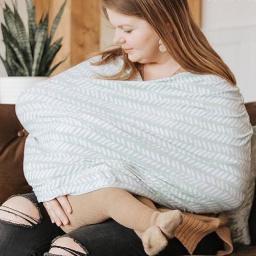 Simka Rose 6-in-1 Baby Car Seat Cover (Moss) - Multi-Functional Breathable Stretchy & Soft Canopy, Nursing, Shopping Cart, & High Chair Cover - Baby Travel Essentials