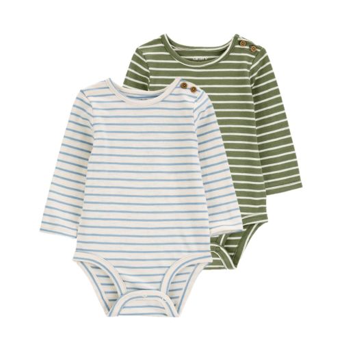 Baby 2-Pack Striped Long-Sleeve Bodysuits