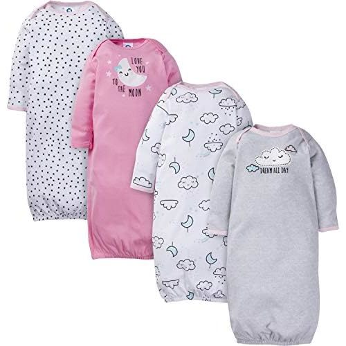 Gerber Baby Girls' 4-pack Sleeper Gown
