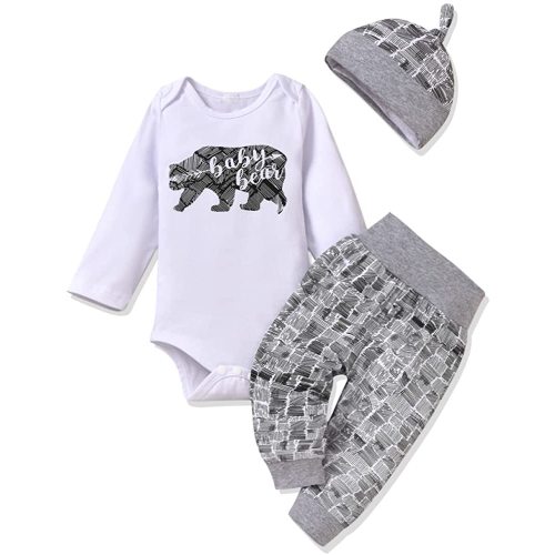 Unutiylo Newborn Infant Baby Boys Clothes Baby Boy Bodysuit Pants Outfit Set