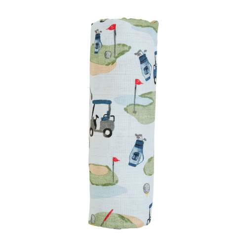 Blue Golf Swaddle Blanket