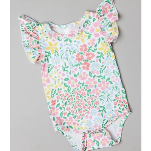 Mila & Rose- Daffodils S/S Flutter Bodysuit