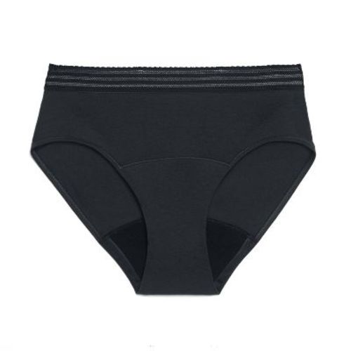 Thinx for All Women's Everyday Comfort Lace Leakproof Period Briefs - Storm L: Mid Rise, Cotton Gusset, Machine Washable