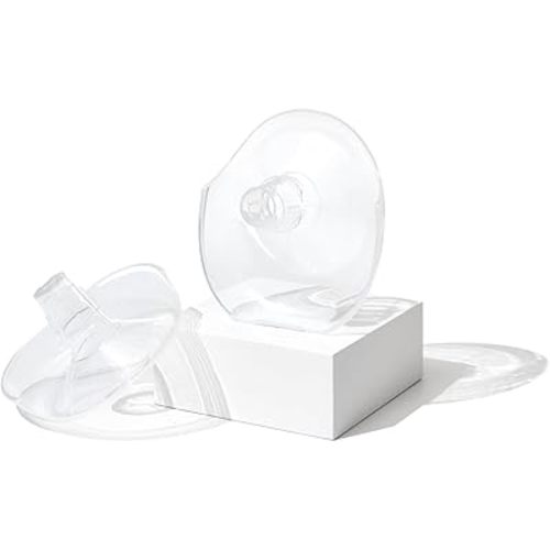 Willow Go Breast Pump Flanges - 21mm - 2 Ct - Breast Shields for Willow Go Wearable Double Electric Breast Pump, Easy to Clean, Dishwasher Safe and BPA Free, Clear