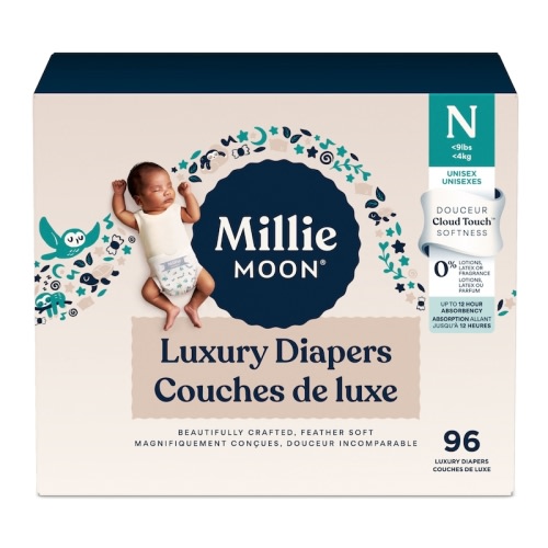 Luxury Diapers, Size Newborn, 96 Count