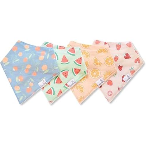 Copper Pearl Baby Bandana Drool Bibs for Drooling and Teething 4 Pack Gift Set Clementine