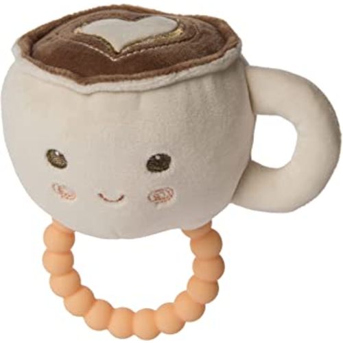 Mary Meyer Sweet Soothie Soft Baby Rattle with Teether Ring, Latte