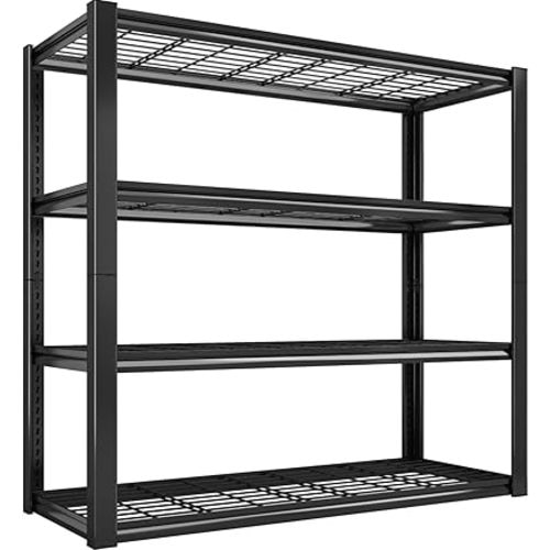 REIBII 40" W Garage Shelving 2240 LBS Storage Shelves Heavy Duty Shelving 4-Tier Adjustable Metal Shelves for Garage Shelves Rack Industrial Utility Shelf for Basement Warehouse,40" W X19.5 D X59.5 H