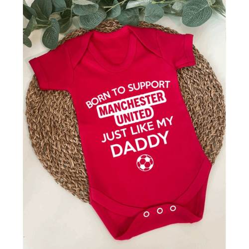 Personalised Manchester United Football Vest, Sport Baby Bodysuit, Team, Support, Man U sleepsuit romper boy and girl Bodysuit Club Football