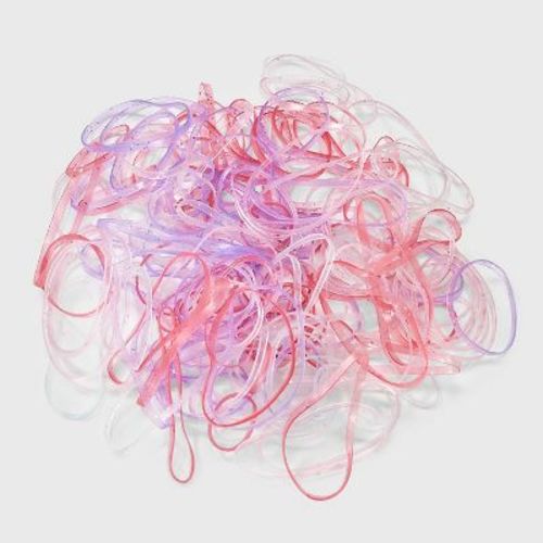 Kids' Medium Glitter Polybands - 500ct - Cat & Jack: Securing Hair, For All Hair Types, Includes Elastic