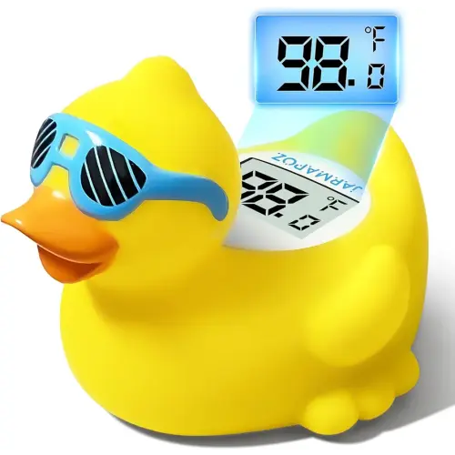 Duck Baby Bath Thermometer, Newborn Bath and Room Temperature Thermometer Safety Floating Toy, Bathtub Thermometer for Infant