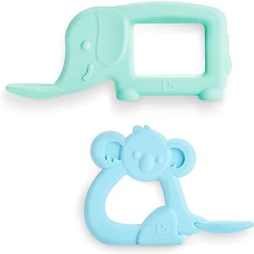 Munchkin® The Baby Toon™ Silicone Teether Spoon, 2 Pack, Elephant/Koala (As Seen On Shark Tank)