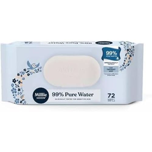 Millie Moon 99% Pure Water Baby Wipe, 72ct