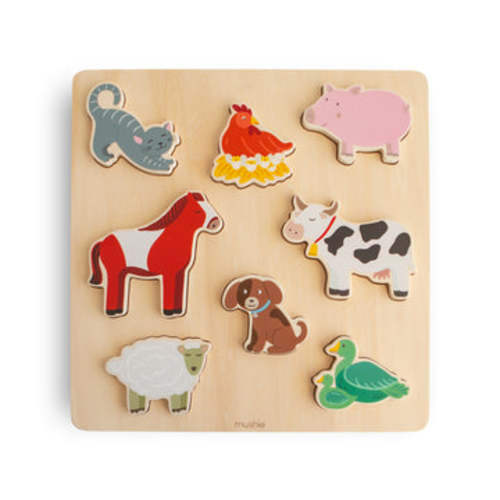 Wooden Farm Puzzle – Mushie