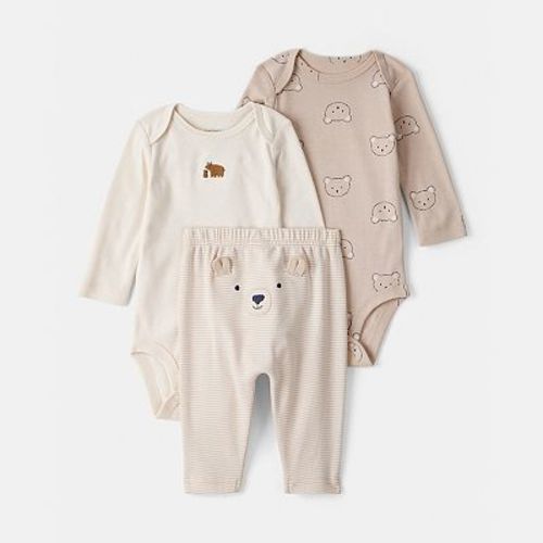 Baby Boy Carter's 3-pc. Bear Print Long Sleeve Bodysuit & Pant Set