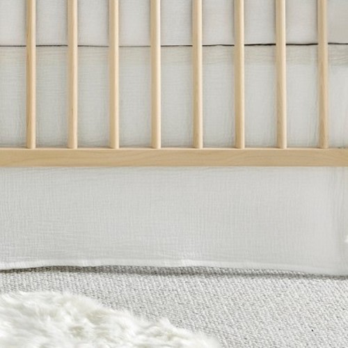 Cloud Muslin Dust Ruffle - Levtex Baby, Color: White