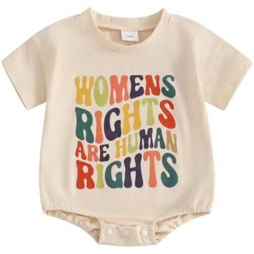 FYBITBO Summer Baby Girl Clothes Newborn Women's Rights Are Human Rights Romper Bubble Short Sleeve Bodysuit T-shirt Onesie