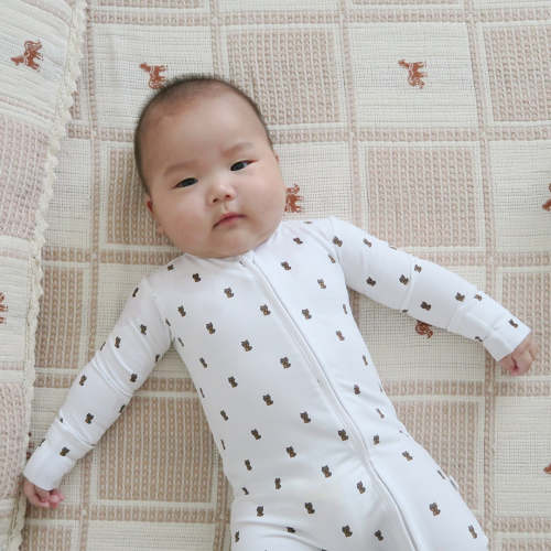 Organic Zippered Footie in Yorkie