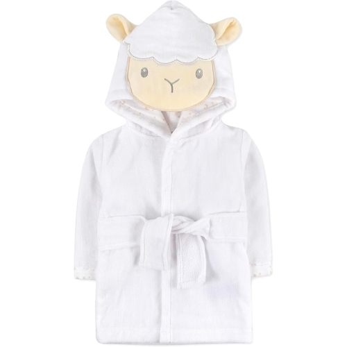 Baby Essentials Hooded Baby Animal Bathrobe with Tie Closure for Newborns and Infants 0-9 Months