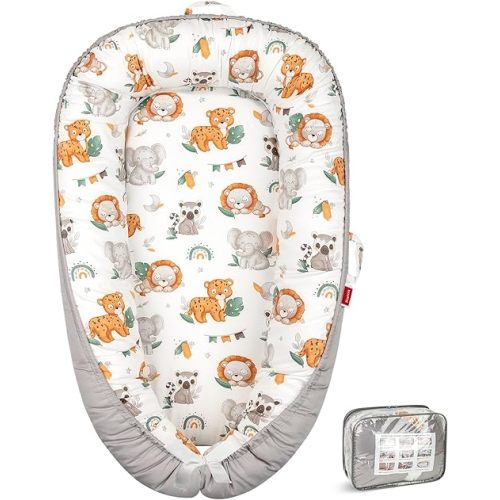 Baby Lounger for Newborn 0-24 Months, Breathable & Soft Baby Nest, Portable and Lightweight Lounger for Home and Travel, Ideal Newborn Babies Essentials