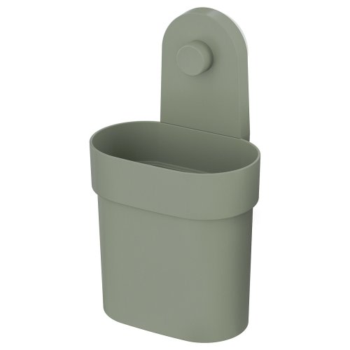 ÖBONÄS Container with suction cup - gray-green