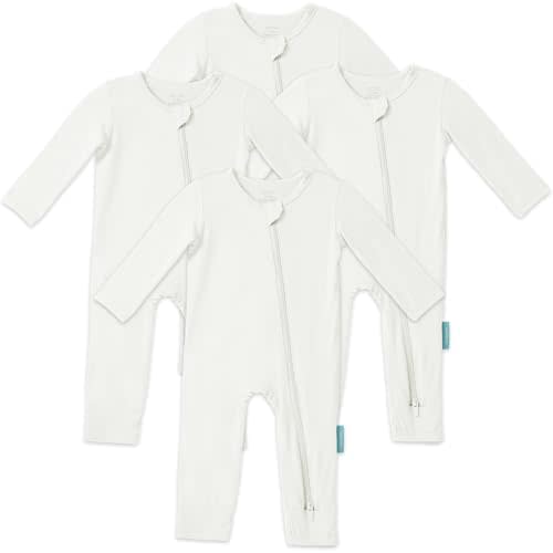 Baby Long Sleeve Romper Jumpsuit, Premium Soft Rayon One Piece Pajamas Boy Girl 2-Way Zipper Coverall Sleeper