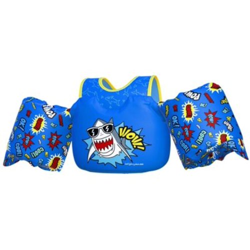 Dark Lightning Coast Guard Approved Life Jacket for Kids, Toddler Swim Vest with Arm Floats for Pool,Shark