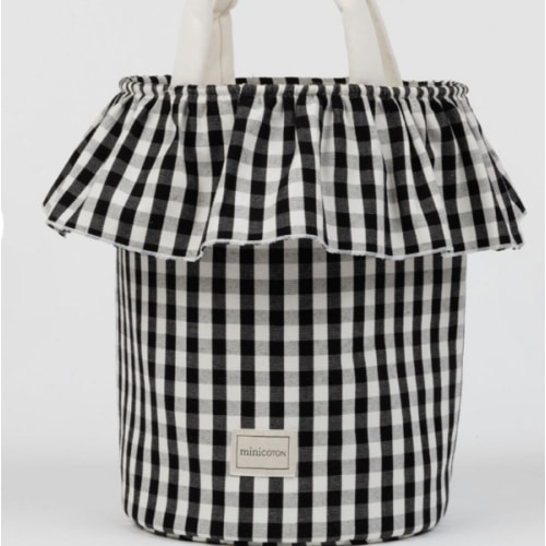 Basket Vichy - Black + White - Minicoton