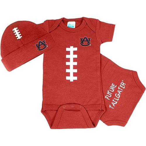 Auburn Tigers Baby Football Onesie and Hat Set (Newborn)