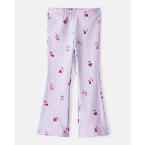 Toddler Girl Floral Cotton Flare Pull-On Stretch Leggings - Purple - Carter's | Carter's
