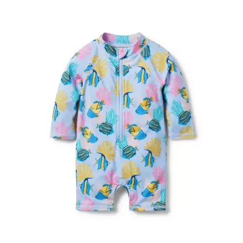 Newborn Unicorn Blue Coral Fish Baby Coral Fish Rash Guard Swimsuit by Janie and Jack