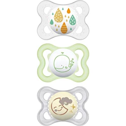 MAM Variety Pack Baby Pacifier, Includes 3 Types of Pacifiers, Nipple Shape Helps Promote Healthy Oral Development,0-6 Months, Unisex, 3 Count (Pack of 1)