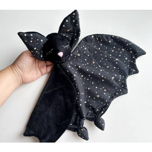 Personolized bat lovey blanket, baby bat plush