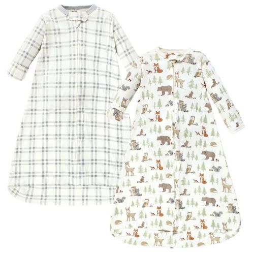 Hudson Baby Infant Boy Cotton Long-sleeve Wearable Sleeping Bag, Sack, Blanket, Forest Animals, 12-18 Months
