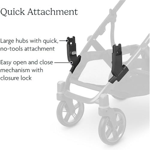 UPPAbaby Lower Adapter for Vista, Vista V2, Vista V3 Strollers/Compatible with RumbleSeat V2+, Bassinet, Aria, Mesa V2, and Mesa Max Infant Car Seats/Quick + Secure Attachment / 1 Set