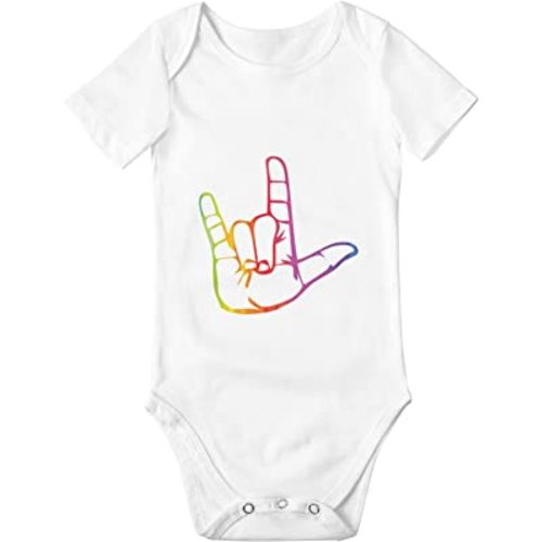 MOCSONE ASL I Love You Sign Language Newborn Girl Boy Romper Jumpsuit Bodysuit Baby Outfits Infant Clothes
