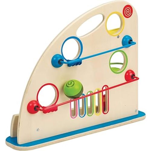 Hape Roller Derby Wooden Marble Racing Toy | Award Winning Marble Run Wooden Puzzle Maze Toddler Toy for Kids, Colorful Dual Sided Mountain of Fun, Multicolor, Model Number: E0430