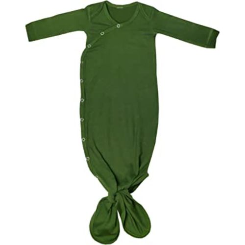 Copper Pearl Baby Gown - Knotted Newborn Sleepers for Baby Boy and Girl, Soft Stretchy Long Sleeve Infant Gowns with Bottom Tie and Hand Mittens, Perfect Hospital Coming Home Outfit (Alder)